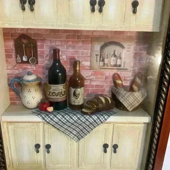 Arister Gift Inc. Diorama French Country Kitchen Scene, Teapot,Wine,French bread - Picture 2 of 10
